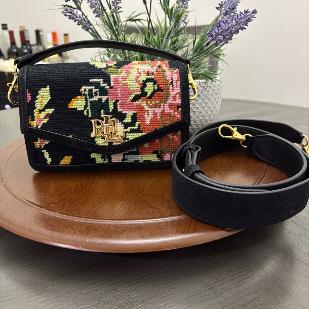 Ralph Lauren Crossbody Bag with Gold Hardware